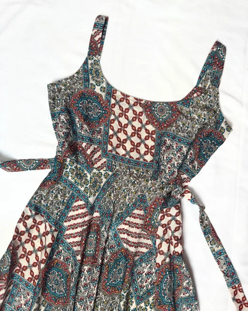 White Geometric-Print BSY Anarkali-Kurti-Top - Image 2